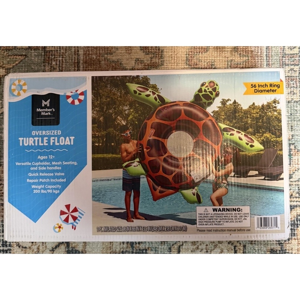 Member's Mark Oversized‎ Turtle Pool Float, Mesh Seating, 56" Diameter